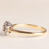 Vintage-Gänseblümchenring aus 9-karätigem Gelbgold mit Diamanten im Brillantschliff (ca. 0.35 ctw), 80er/90er Jahre