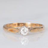 Vintage-Solitär aus 9 Karat Gelbgold mit Diamant im Brillantschliff (ca. 0.15 ct), 1990