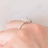 Anello a margherita in platino con diamanti (1ctw), anni ‘90