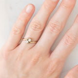 Toi et Moi vintage in oro giallo 9K con diamanti di taglio brillante (0.28ctw ca.), anni ‘80