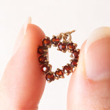 Vintage Herzanhänger aus 8 Karat Gelbgold mit Granaten, 60er Jahre