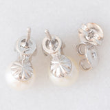 Orecchini vintage in oro bianco 18K con perle bianche e diamanti di taglio brillante (0.50ctw ca.)