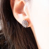 Vintage-Ohrringe aus 9-karätigem Gelbgold mit Tansaniten (ca. 1 Karat), 70er/80er Jahre