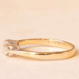Vintage-Trilogie aus 9-karätigem Gelbgold mit Diamanten im Brillantschliff (ca. 0.25 ctw), ca. 70er/80er Jahre.