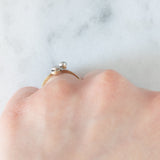 Anello Art Nouveau in oro giallo e bianco 14K con diamanti (0.12ctw ca.), anni ‘20