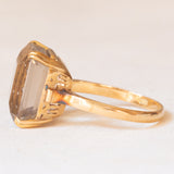 Vintage-Cocktailring aus 18 Karat Gelbgold mit Rauchquarz (ca. 7 Karat), 60er/70er Jahre