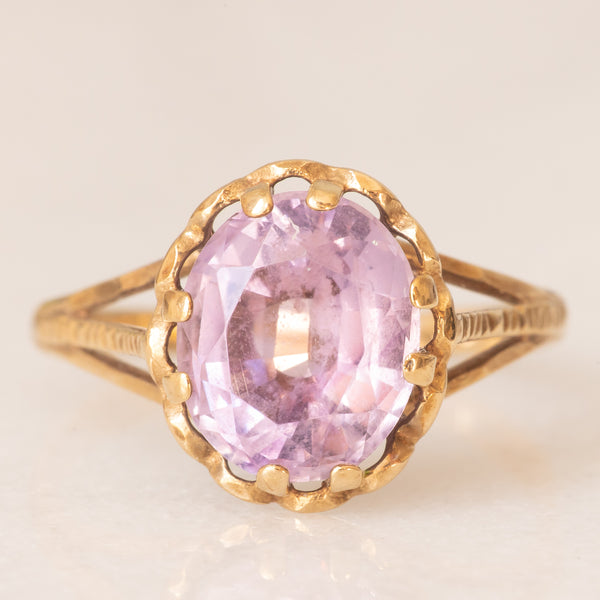 Anello da cocktail vintage in oro giallo 9K con ametista (2.10ct ca.), anno 1990