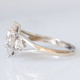 Anello vintage in oro bianco 9K con diamanti (0.03ctw ca.)