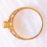 Vintage-Bandring aus 10-karätigem Gelbgold mit Citrinquarz (ca. 0.45 ct) und Diamanten im Brillantschliff (ca. 0.06 ctw), 70er Jahre