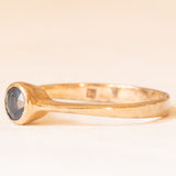 Vintage-Solitär aus 9-karätigem Gelbgold mit behandeltem Blautopas (ca. 0.40 ct), 1984