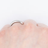 Anello a fascia in platino con pavé di diamanti di taglio brillante (1ctw), anni ‘80