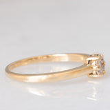 Anello a fiore vintage in oro giallo 14K con diamanti di taglio brillante (0.10ctw ca.), anni ‘80