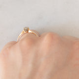 Solitario antico in oro giallo 14K con diamante di taglio vecchia miniera (0.20ct ca.), anni ‘10