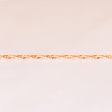 Vintage-Halskette mit Kette aus 9-karätigem Roségold und Herzanhänger aus 9-karätigem Roségold mit Diamanten
