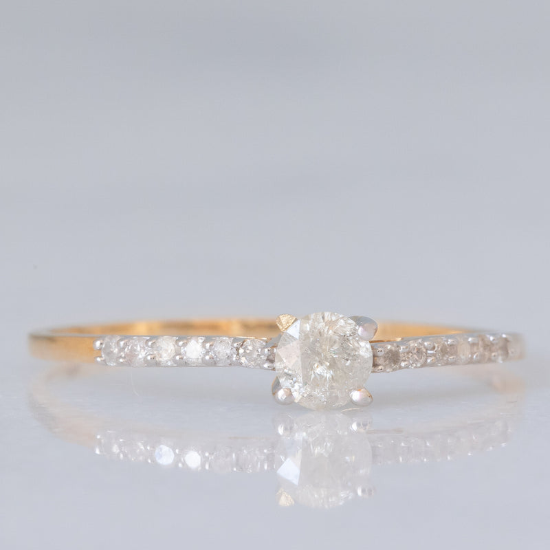 Solitario moderno in oro giallo 10K con diamanti (0.33ctw ca.)