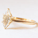 Französischer Vintage-Ring aus 18 Karat Gelbgold mit Aquamarin (ca. 1.50 ct), 60er/70er Jahre