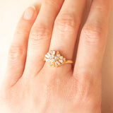 Vintage-Ballerina-Ring aus 18-karätigem Gelbgold mit Diamanten im Brillant- und Spitzschliff (ca. 0.70 ctw), 80er Jahre