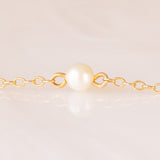 Vintage-Halskette aus 9-karätigem Gelbgold mit weißen Perlen, 40er/50er Jahre