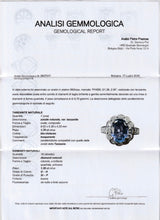 Anello a margherita in platino con tanzanite (1.70ct) e diamanti (1.28ctw), anni '90/anni '2000