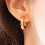 Boucles d'oreilles créoles vintage en or jaune 8 carats, 60s