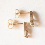 Vintage-Ohrringe aus 9-karätigem Gelb- und Weißgold mit Tansaniten (ca. 0.40 ctw) und Diamanten (ca. 0.04 ctw)