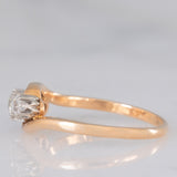 Trilogy antico in oro giallo 14K e argento con diamanti di taglio vecchia miniera (0.55ctw ca.), anni ‘10/‘20