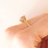 Anello vintage in oro giallo e bianco 9K con diamanti (0.25ctw ca.), anni ‘80