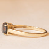 Solitaire vintage en or jaune 9K avec onyx, 1992