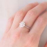 Anello a margherita in platino con diamanti (1ctw), anni ‘90