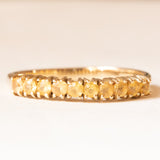 Vintage-Band aus 9-karätigem Gelbgold mit synthetischen gelben Saphiren (ca. 0.50 ctw), 60er/70er Jahre