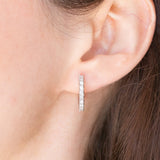 Orecchini a cerchio vintage in platino con diamanti di taglio brillante (1ctw)
