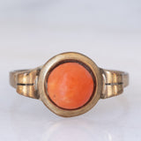 Vintage 8K Yellow Gold Orange Coral Ring, 60s