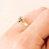 Vintage-Ring „Dearest“ aus 9 Karat Gelbgold mit Diamant, Smaragd, Amethyst, Rubin, Smaragd, Saphir und Turmalin, Jahr 1992