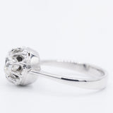 Solitario in oro bianco 18K con diamante di taglio vecchia miniera (0.97ct ca.)