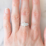 Anello a fiore vintage in platino con diamanti (0.76ctw), anni ‘80