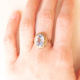 Vintage-Cocktailring aus 8-karätigem Gelbgold mit synthetischem blauen Spinell (ca. 3.50 ct), 60er/70er Jahre