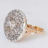 Antiker Patch-Ring aus 18 Karat Gelbgold und Silber mit Diamanten im Rosenschliff (ca. 1.40 ctw), Anfang des 900. Jahrhunderts