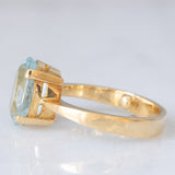 Anello da cocktail vintage in oro giallo 18K con acquamarina (3.50ct ca.), anni ‘60