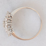 Anello vintage in oro bianco 14K con diamanti di taglio brillante (0.58ctw ca.), anni ‘60/‘70
