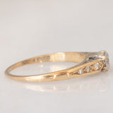Solitario vintage in oro giallo 9K con diamanti (0.20ctw ca.)