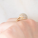 Anello tourbillion vintage in oro giallo 14K e diamanti (1.10ctw ca.), anni '70