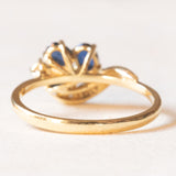 Vintage Ring aus 14 Karat Gelbgold mit Saphiren (ca. 0.80 ctw) und Diamanten (ca. 0.09 ctw), 60er/70er Jahre