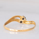 Anello Toi et Moi vintage in oro giallo 18K con zaffiri, anni ‘70