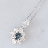 Smeraldo di giorno, Rubino di notte - Collana vintage in platino con alessandrite e diamanti