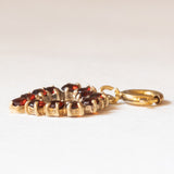 Vintage Herzanhänger aus 8 Karat Gelbgold mit Granaten, 60er Jahre