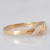 Anello vintage in oro giallo 9K con diamante e con design intrecciato, anno 1993