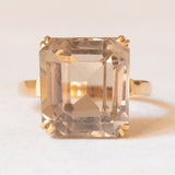 Vintage-Cocktailring aus 18 Karat Gelbgold mit Rauchquarz (ca. 7 Karat), 60er/70er Jahre