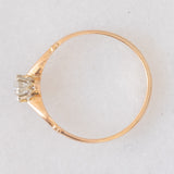 Solitario antico in oro giallo 14K con diamante di taglio vecchia miniera (0.20ct ca.), anni ‘10