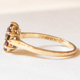 Vintage Gänseblümchenring aus 9-karätigem Gelbgold mit Granaten, 1976