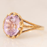Anello da cocktail vintage in oro giallo 9K con ametista (2.10ct ca.), anno 1990